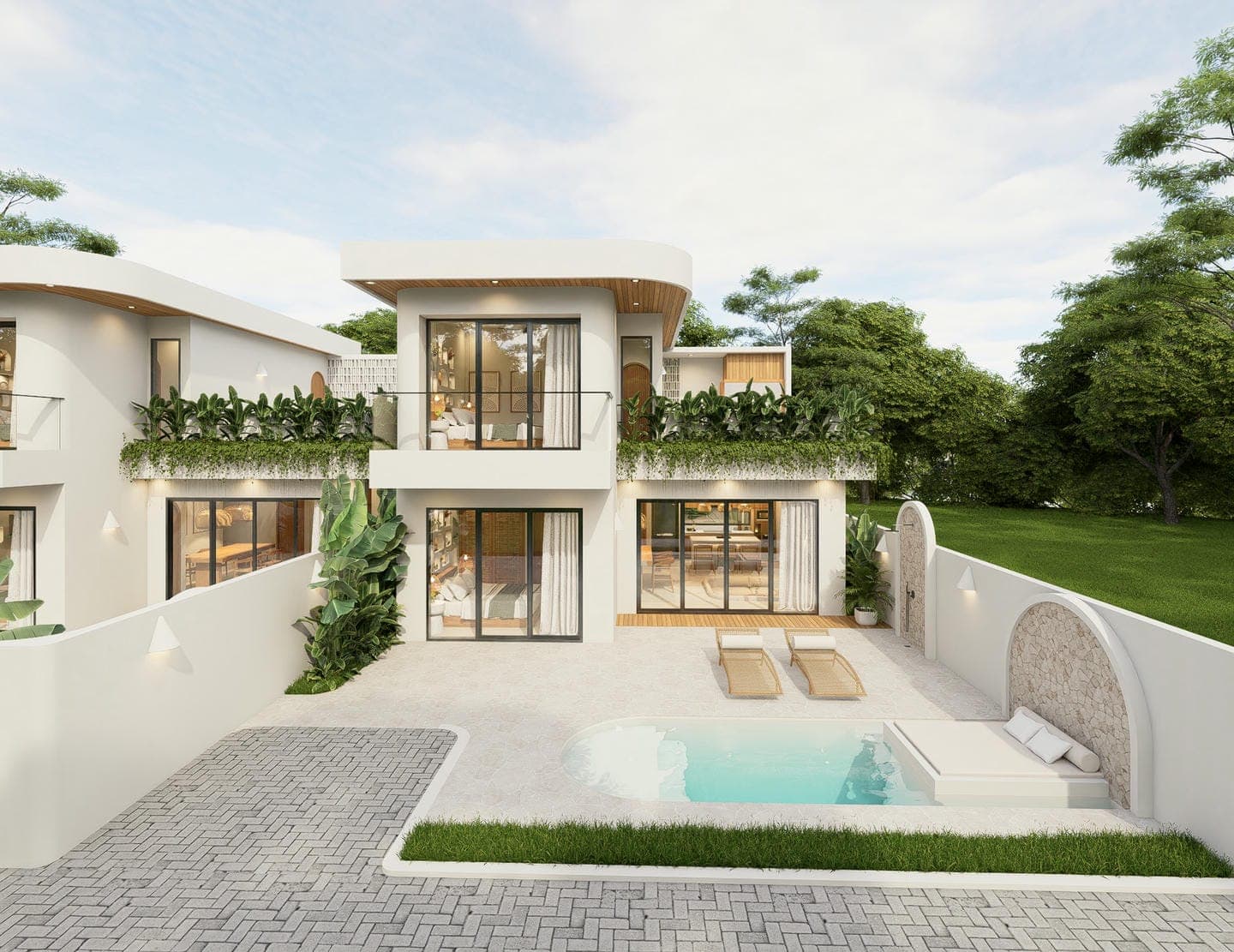 MODERN MEDITERRANEAN 2 BEDROOM VILLA FOR SALE LEASEHOLD IN BALANGAN BE-2229 